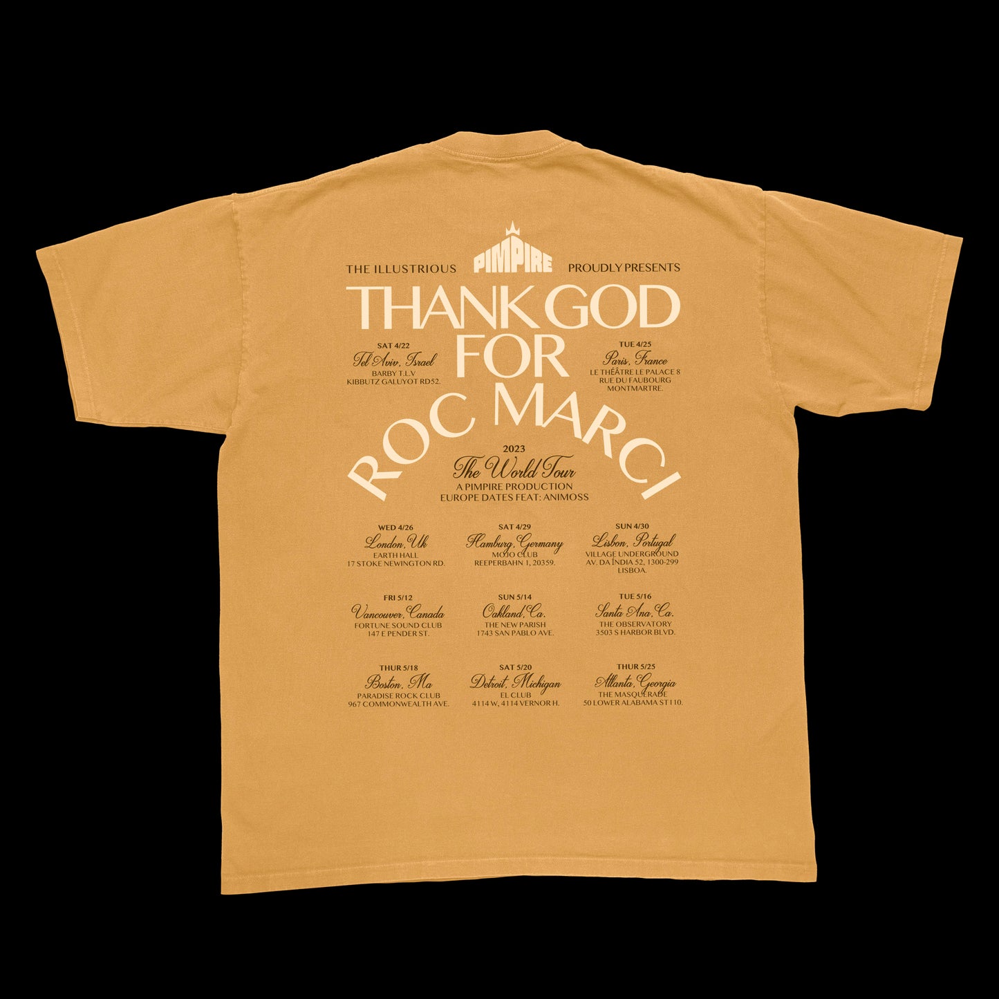 Thank God For Roc Marci Tour (Gold T-Shirt)