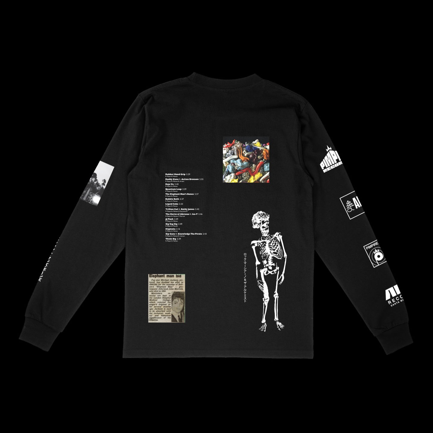 Elephant Iconography (Black Longsleeve Shirt)